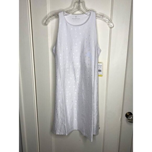 Eleven By Venus Williams Break Point Dress White M sleeveless tennis ball emboss - Picture 1 of 6